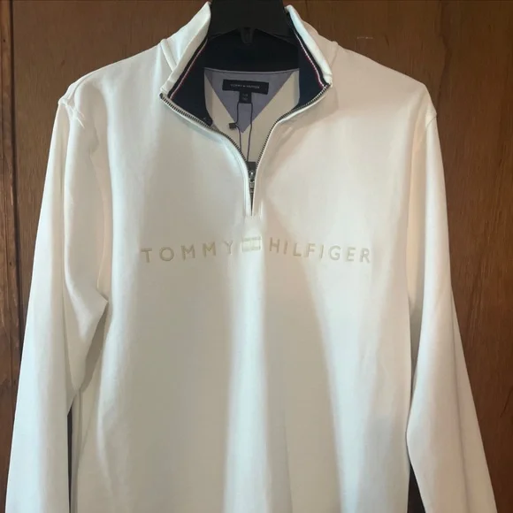 Rare Vintage Tommy Hilfigure Quart Zip Sweater with Embroidered Logo